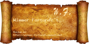 Wimmer Fortunát névjegykártya